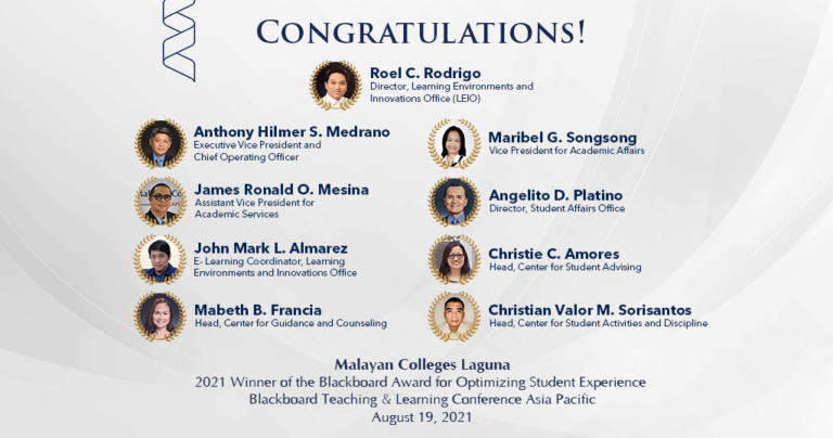 Blackboard Award for Optimizing the Student Experience.