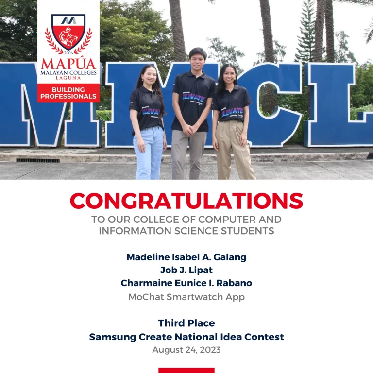 Mapúa MCL CCIS Students Win in Samsung Create National Idea Contest.