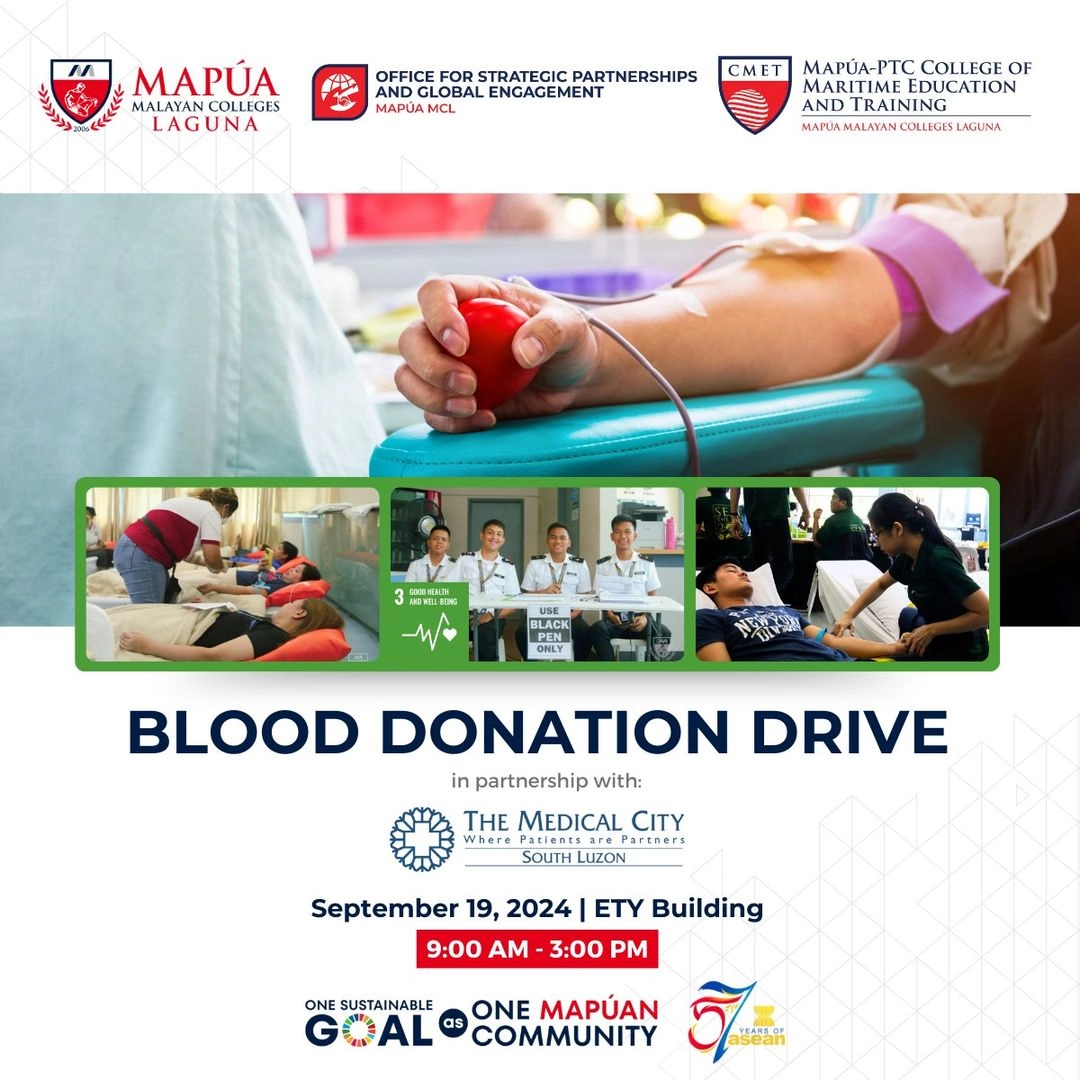 Mapúa MCL hosts successful Blood Donation Drive in partnership with Medical City South Luzon and Mapúa-PTC CMET.