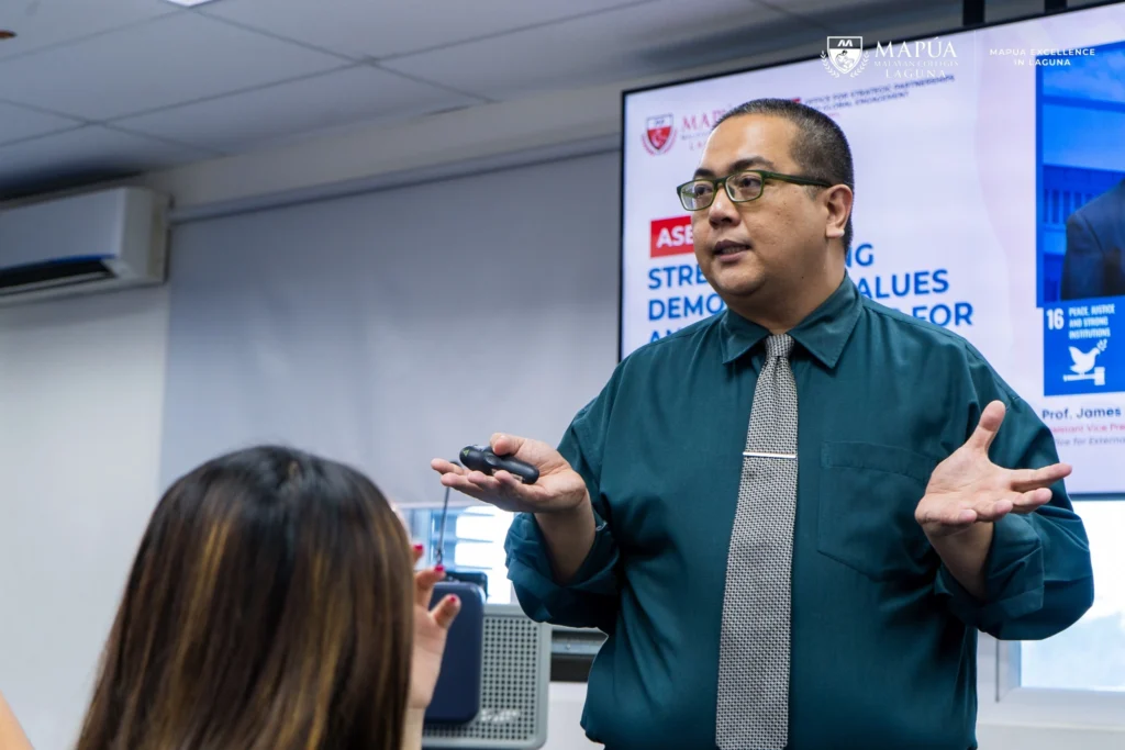 Strengthening Democratic Values and Institutions for Justice and Peace Prof. James Mesina’s ASEAN Lecture.