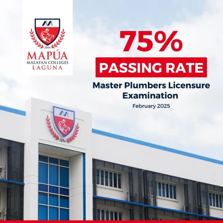 Article Image - Mapúa MCL obtains 75% passing rate at the February 2025 Master Plumbers Licensure Exam.