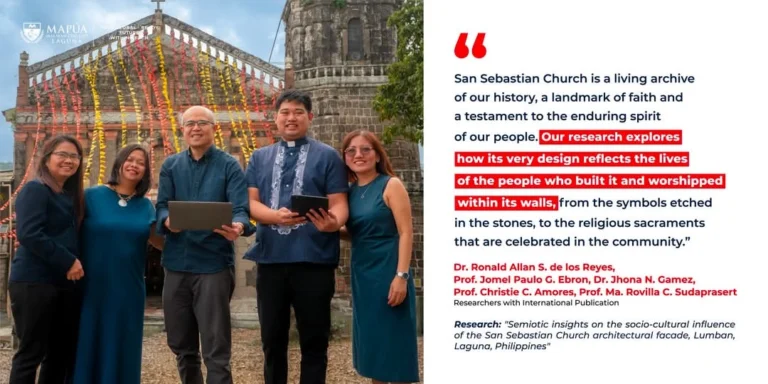 Mapúa MCL professors publish paper on San Sebastian Church architectural facade.