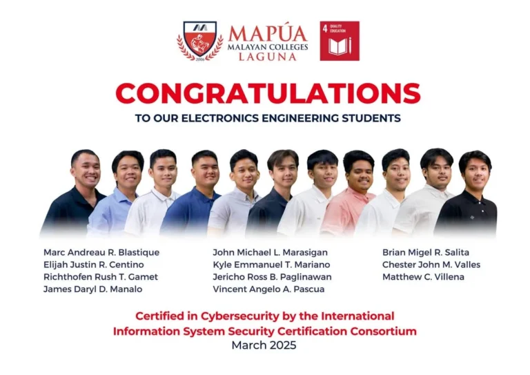 BS Electronics Engineering students obtain International Cybersecurity Certification.