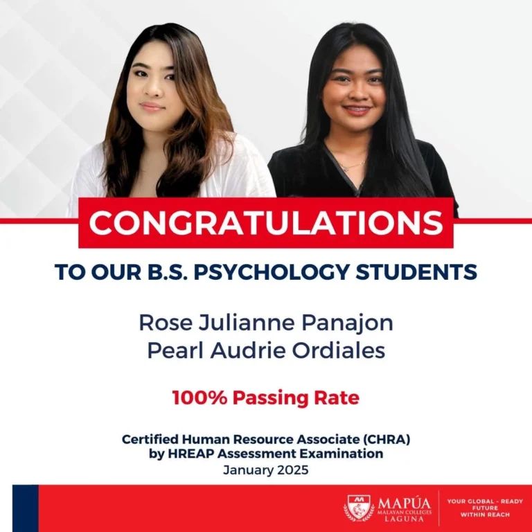 Mapúa MCL obtains new batch of Certified Human Resource Associates in January 2025 HREAP Assessment Examination.