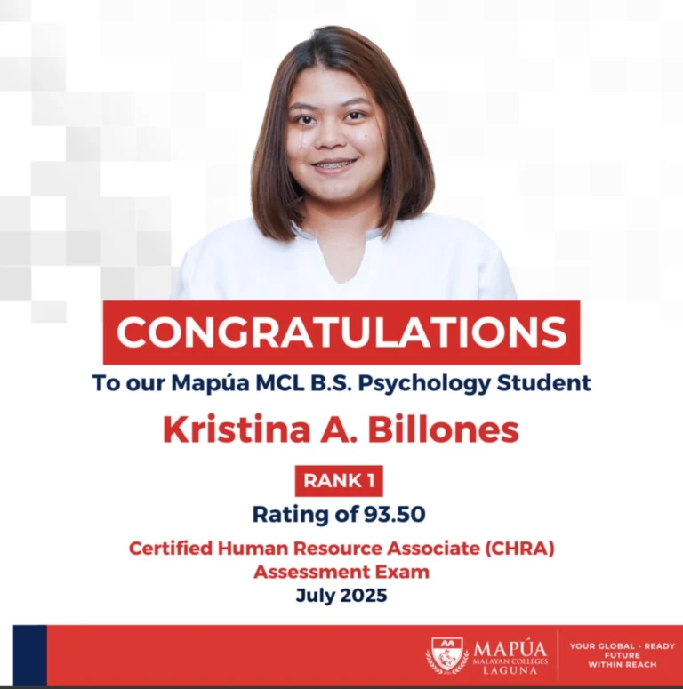 B.S. Psychology student ranks 1st in Certified Human Resource Associate (CHRA) Assessment Exam.