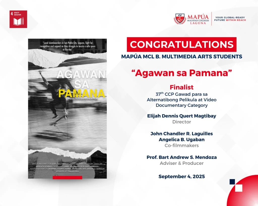 “Agawan sa Pamana” by Mapúa MCL Students Finalist at 37th CCP Gawad Alternatibo.