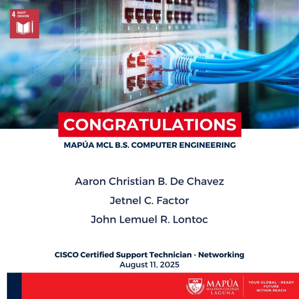 B.S. Computer Engineering students pass as CISCO Certified Support Technicians.