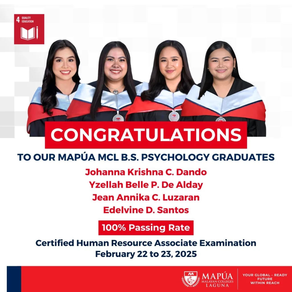 Mapúa MCL obtains new batch of Certified Human Resource Associates in February 2025 Exam.