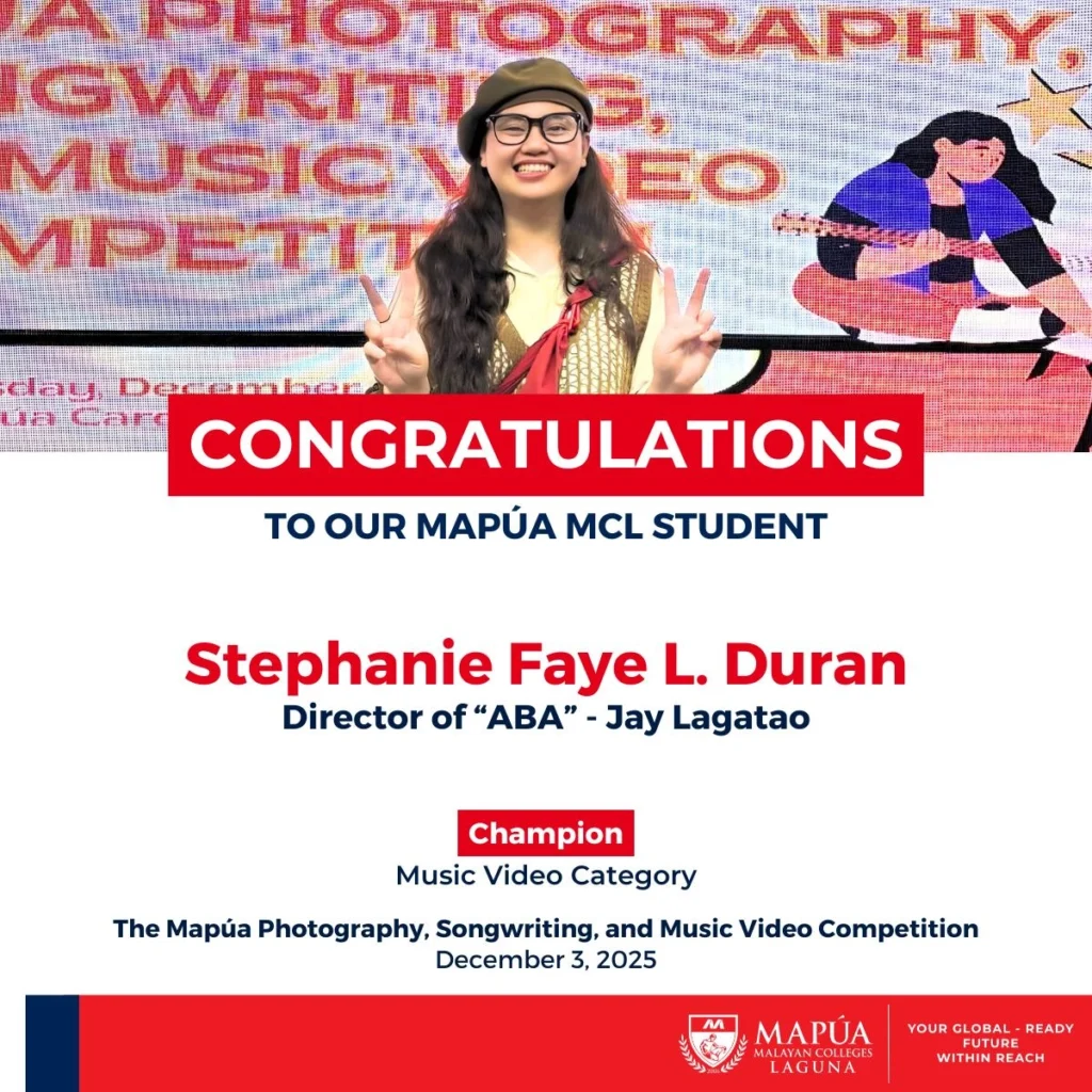 Mapúa MCL students win Grand Prizes at the Mapúa Photography Songwriting, and Music Video Competition.