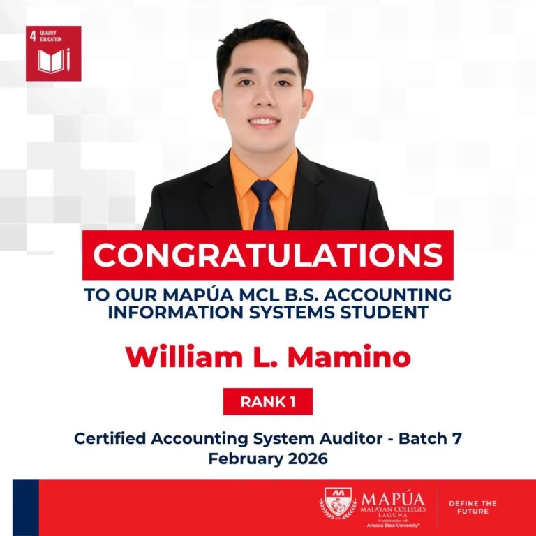 Mapúa MCL AIS graduates pass January and February 2026 Certified Accounting System Auditor Examination.