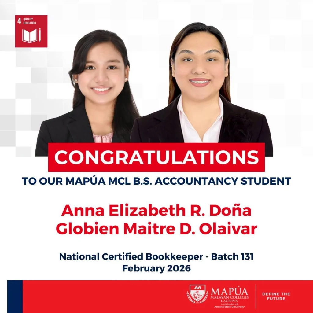 Mapúa MCL BS Accountancy students pass the NC3 Examination.