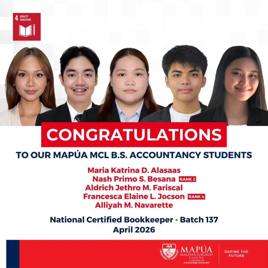 Mapúa MCL BS Accountancy students pass the NC3 Examination.
