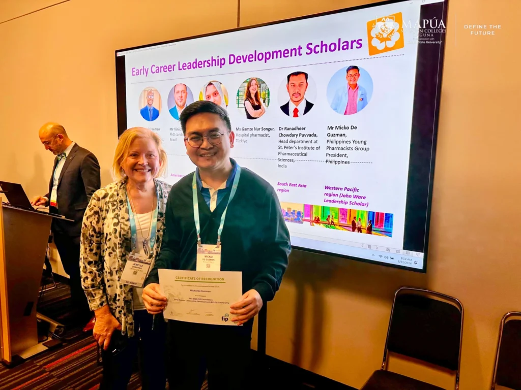 Mapúa MCL BS Pharmacy Program Chair represents the Philippines in Pharmacy World Congress through scholarship.